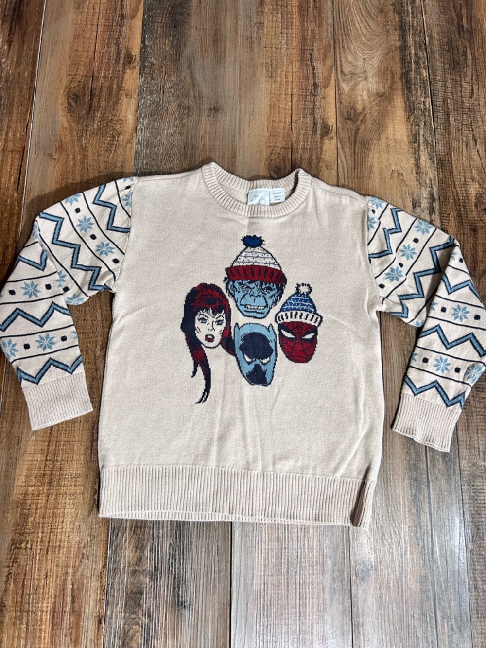 Kids Disney Marvel Christmas sweater Sz S